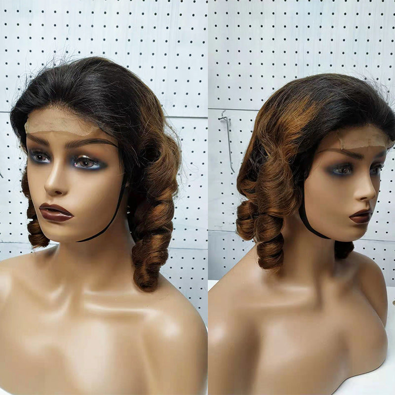 Double Draw Spring Curly Laced Human Hair Wig