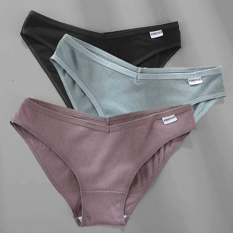Womens 3PCS M-4XL Cotton Panties