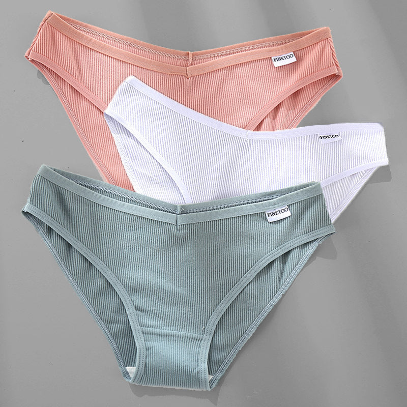 Womens 3PCS M-4XL Cotton Panties