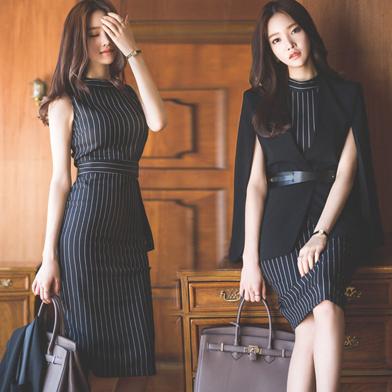 Pin Strip Office Dress