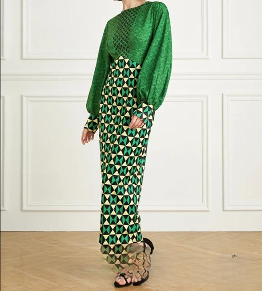 Emerald Green Cinched Long Sleeve Dress