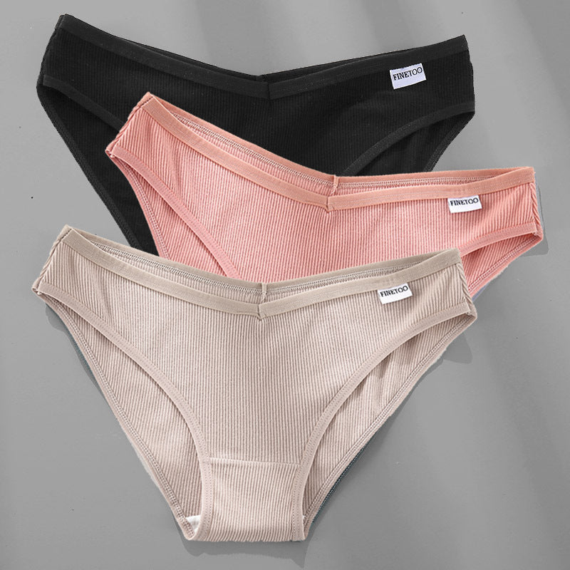 Womens 3PCS M-4XL Cotton Panties