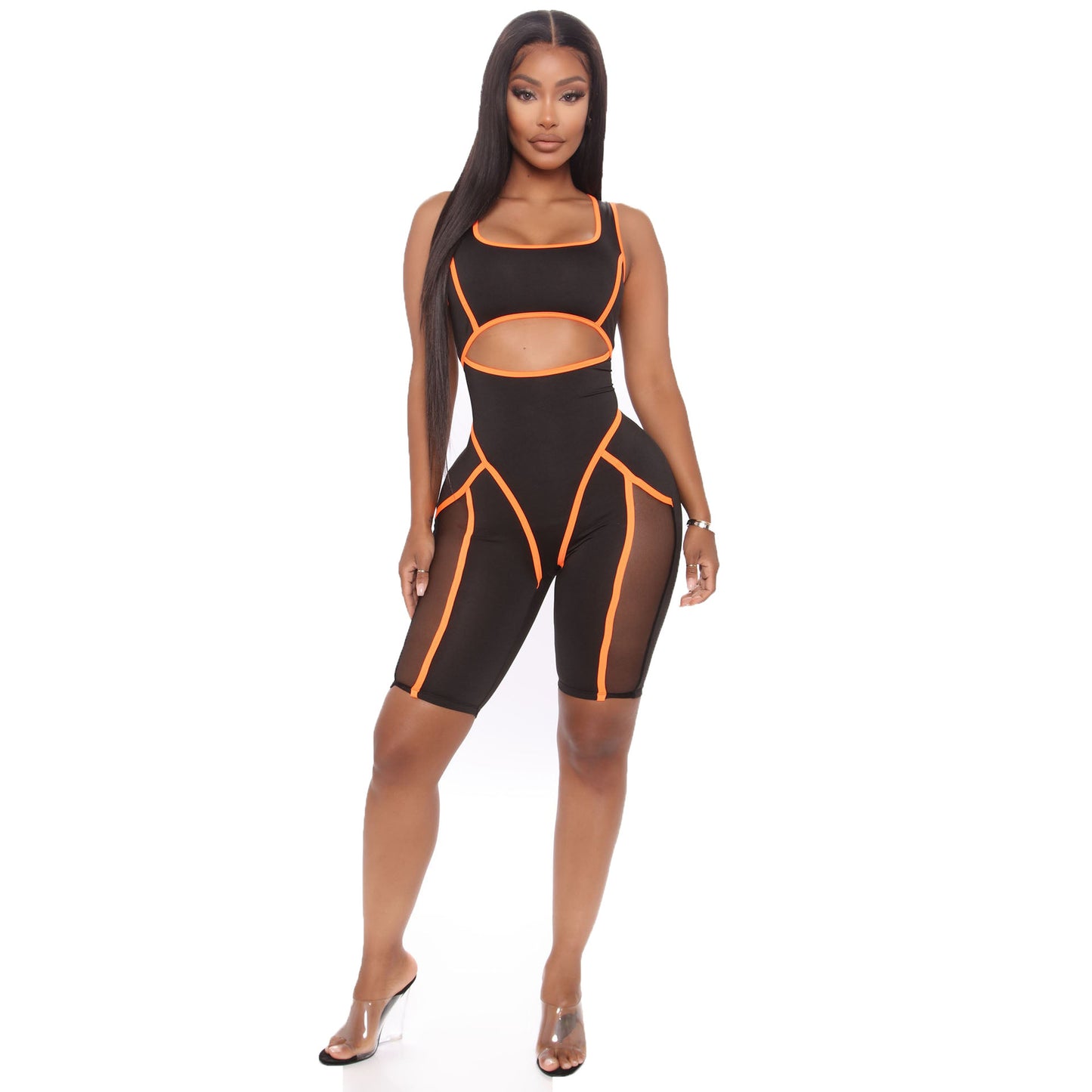 Fashion Colorblock Sleeveless Jumpsuit