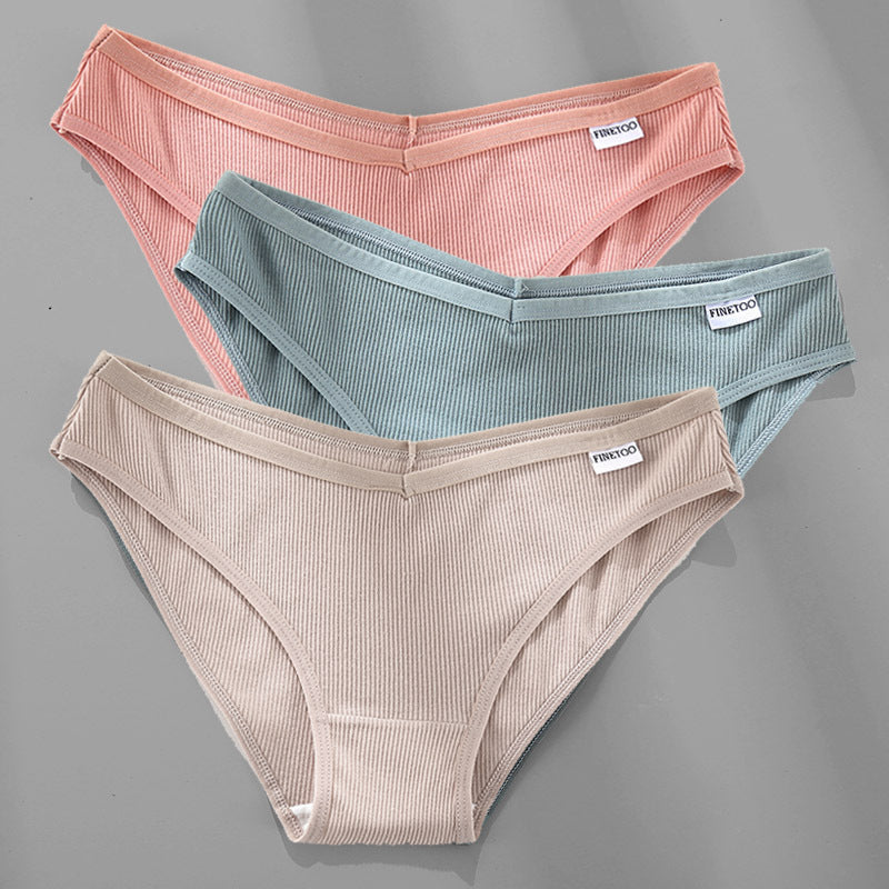 Womens 3PCS M-4XL Cotton Panties