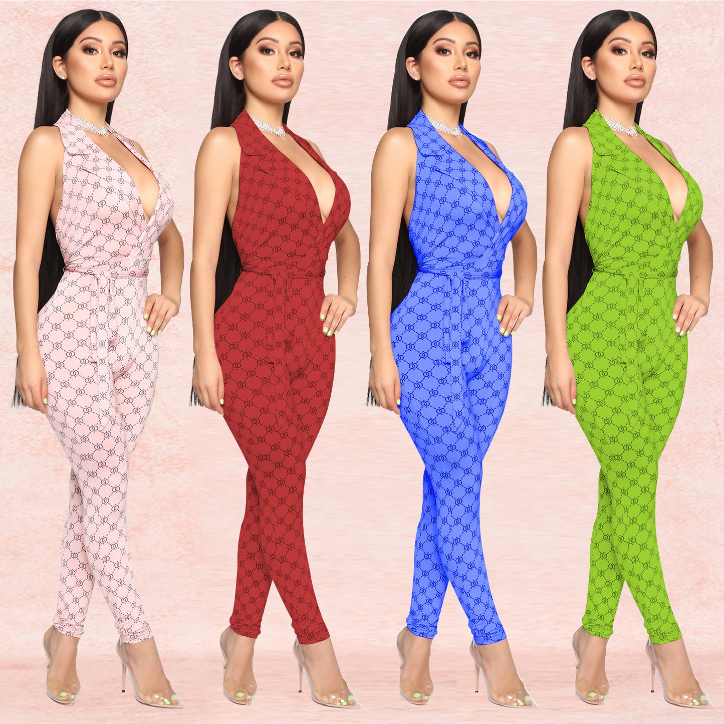Printed Halter Jumpsuit