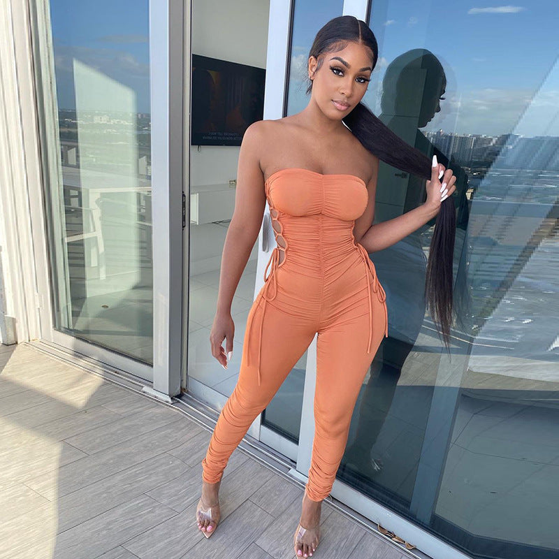 Fashion Casual Pleated Jumpsuit