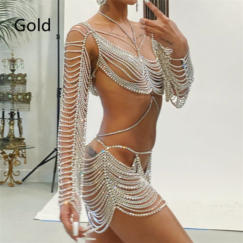 Shiny Multilayer Rhinestone Body Chain