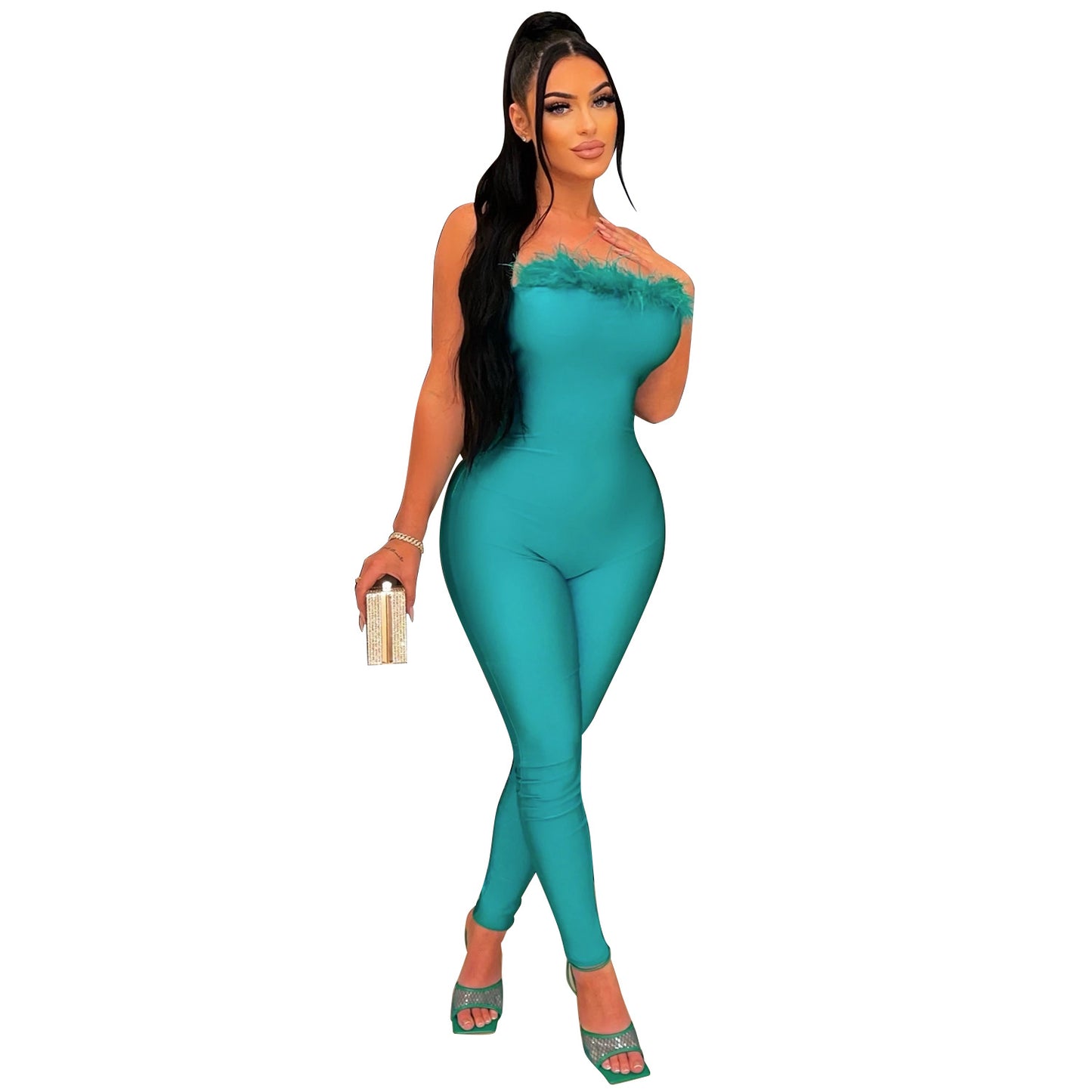 Women's Skinny Wrap Jumpsuit Trousers