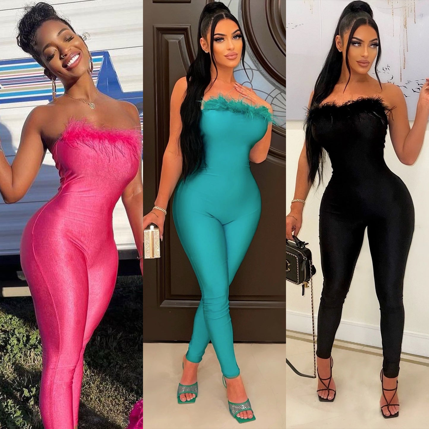 Women's Skinny Wrap Jumpsuit Trousers