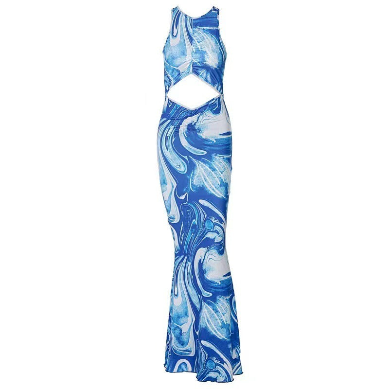 Hollow Out Backless Beach Dress
