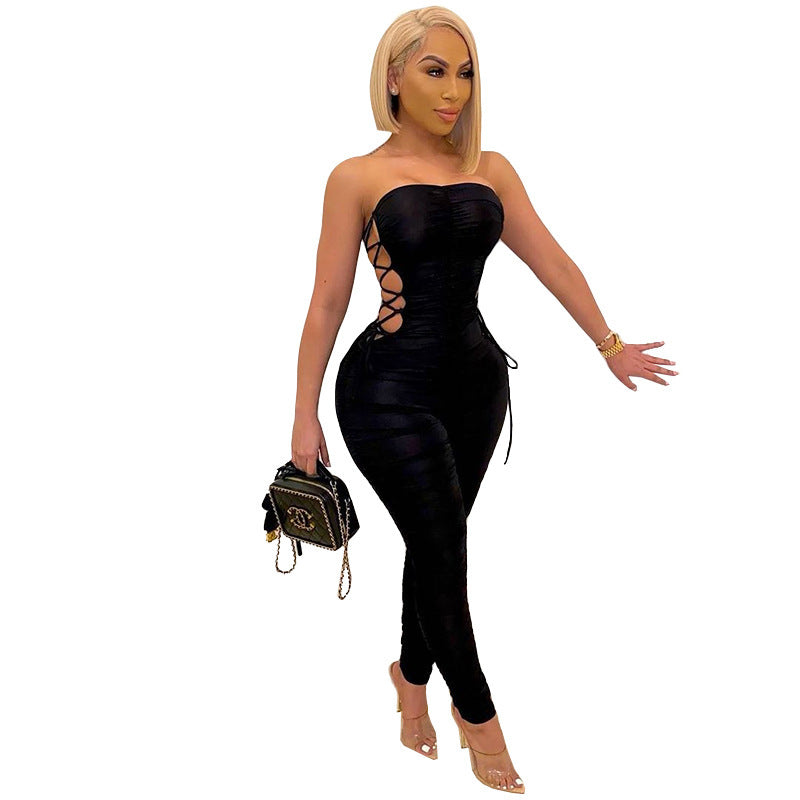 Fashion Casual Pleated Jumpsuit
